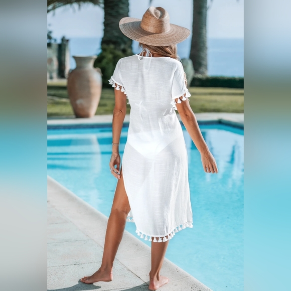 NWT Cupshe woman's white swimsuit cover up size Xtra small - Picture 6 of 6